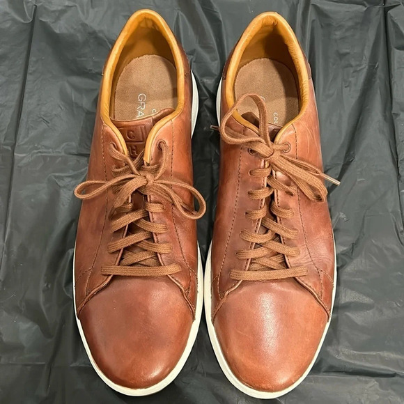 Cole Haan GrandPro Tennis/Sneakers, Brown Leather - Picture 1 of 11